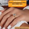 Handcrafted Gold Oval Engagement Ring With Hidden Halo